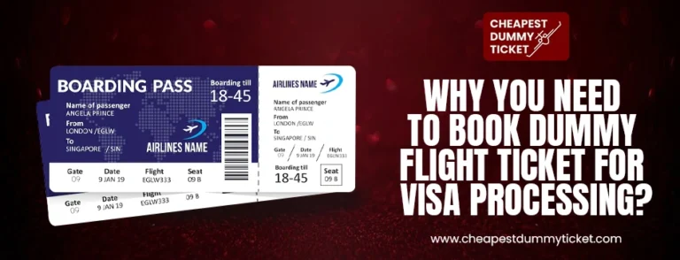 Book Dummy Flight Ticket for Visa