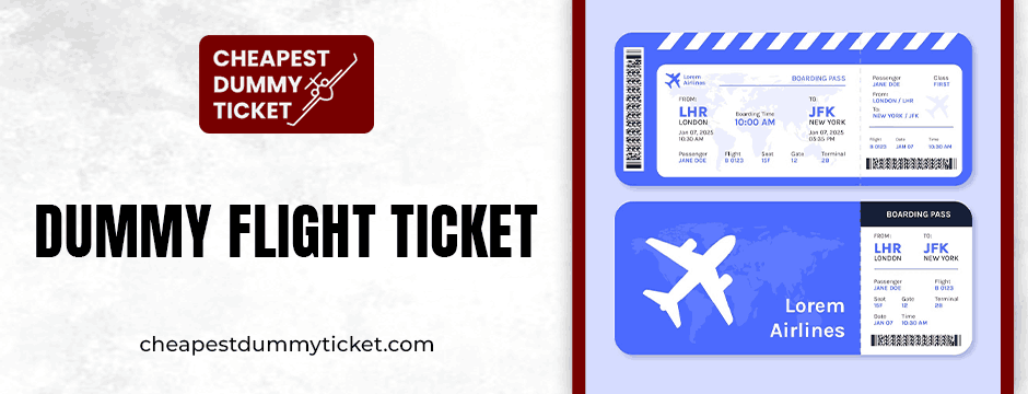 dummy flight ticket